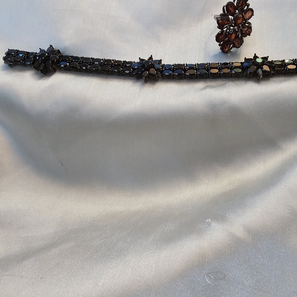 QVC Garnet and Silver Jewelry Set - Picture 4 of 7